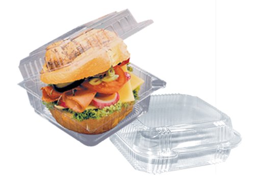 HINGED LID HAMBURGER CONTAINER